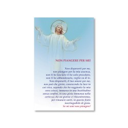 Cartoncino in pergamena del Cristo risorto con dettagli in oro a caldo