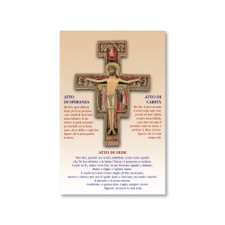 Cartoncino in pergamena della Croce di San Damiano con dettagli in oro a caldo