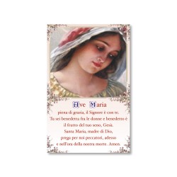 Cartoncino in pergamena dell'Ave Maria con dettagli in oro a caldo