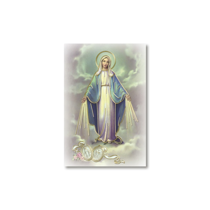 Santino Mignon Madonna Miracolosa con Medaglie con oro a caldo Santino Mignon Madonna Miracolosa con Medaglie con oro a caldo