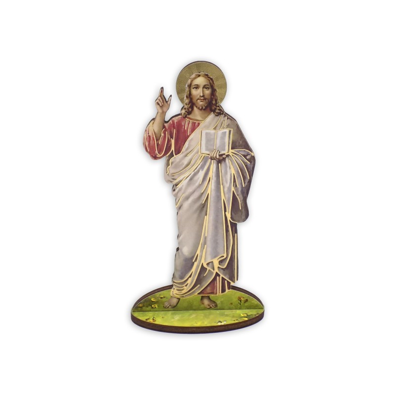 Statuetta bidimensionale di Gesù e i Dieci Comandamenti con preghiera e biografia Statuetta bidimensionale di Gesù e i Dieci Comandamenti con preghiera e biografia
