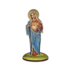 Statuetta bidimensionale del Cuore Immacolato di Maria con preghiera e biografia