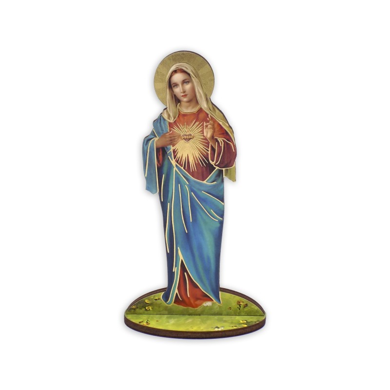 Statuetta bidimensionale del Cuore Immacolato di Maria con preghiera e biografia Statuetta bidimensionale del Cuore Immacolato di Maria con preghiera e biografia