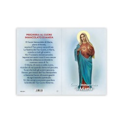 Statuetta bidimensionale del Cuore Immacolato di Maria con preghiera e biografia