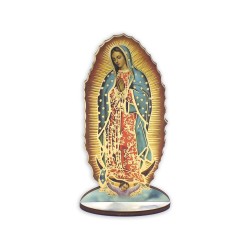 Statuetta bidimensionale della Madonna di Guadalupe con preghiera e biografia