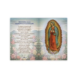 Statuetta bidimensionale della Madonna di Guadalupe con preghiera e biografia