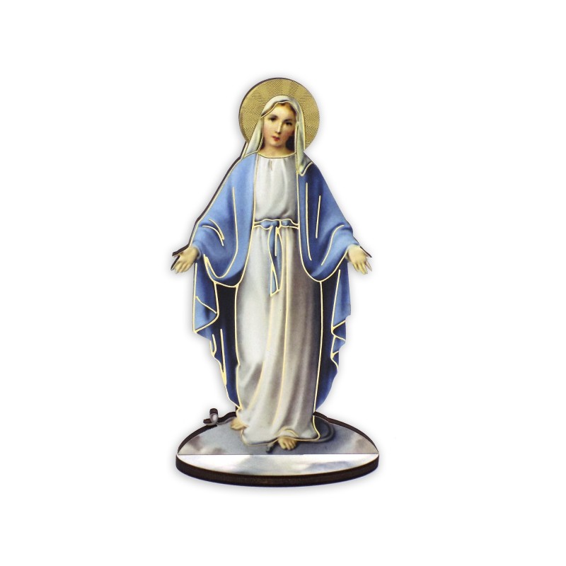 Statuetta bidimensionale della Madonna Miracolosa con preghiera e biografia Statuetta bidimensionale della Madonna Miracolosa con preghiera e biografia