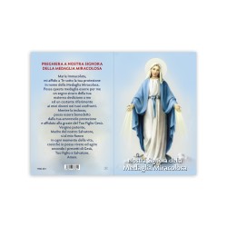Statuetta bidimensionale della Madonna Miracolosa con preghiera e biografia