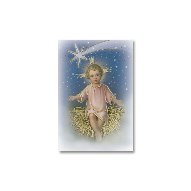 Santino Mignon Gesù Bambino nella mangiatoia con oro a caldo Santino Mignon Gesù Bambino nella mangiatoia con oro a caldo