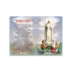Statuetta bidimensionale della Madonna di Fatima con preghiera e biografia