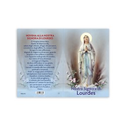 Statuetta bidimensionale della Madonna di Lourdes con preghiera e biografia