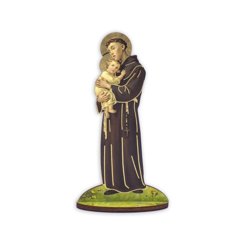 Statuetta bidimensionale di Sant'Antonio da Padova con preghiera e biografia Statuetta bidimensionale di Sant'Antonio da Padova con preghiera e biografia