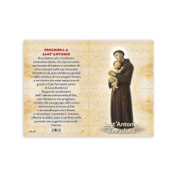 Statuetta bidimensionale di Sant'Antonio da Padova con preghiera e biografia
