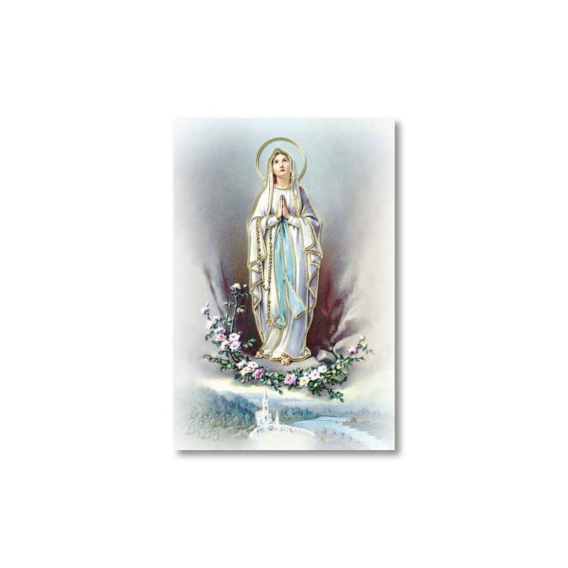 Santino Mignon Madonna di Lourdes con oro a caldo Santino Mignon Madonna di Lourdes con oro a caldo