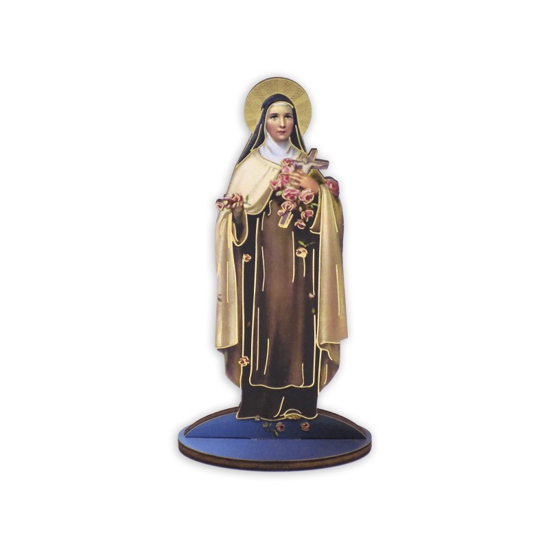 Statuetta bidimensionale di Santa Teresa con preghiera e biografia Statuetta bidimensionale di Santa Teresa con preghiera e biografia