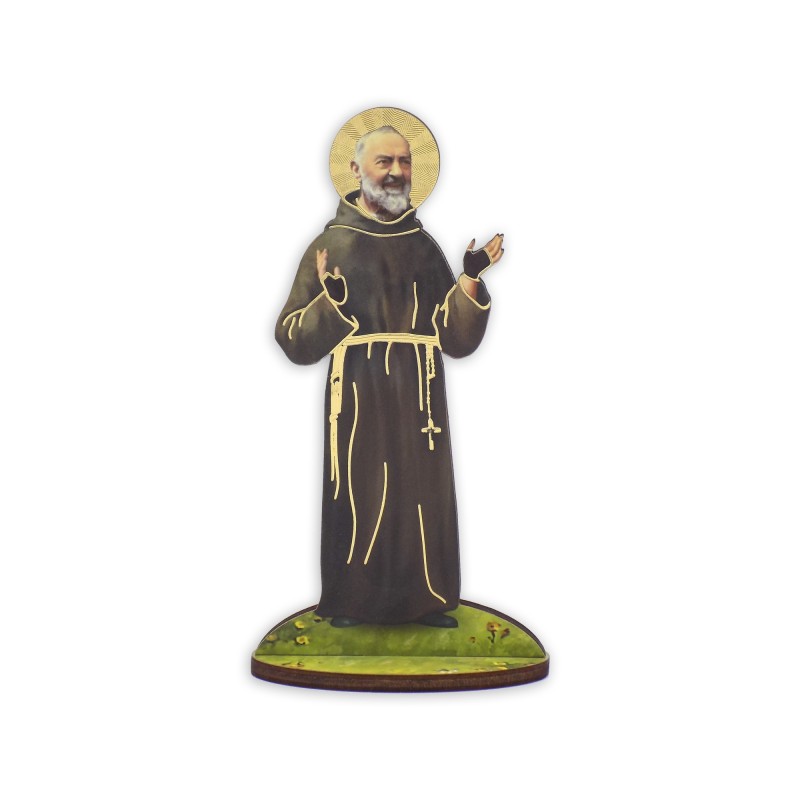 Statuetta bidimensionale di Padre Pio con preghiera e biografia Statuetta bidimensionale di Padre Pio con preghiera e biografia