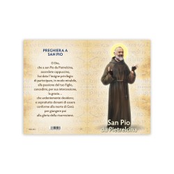 Statuetta bidimensionale di Padre Pio con preghiera e biografia