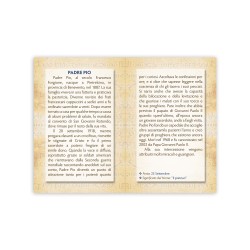Statuetta bidimensionale di Padre Pio con preghiera e biografia