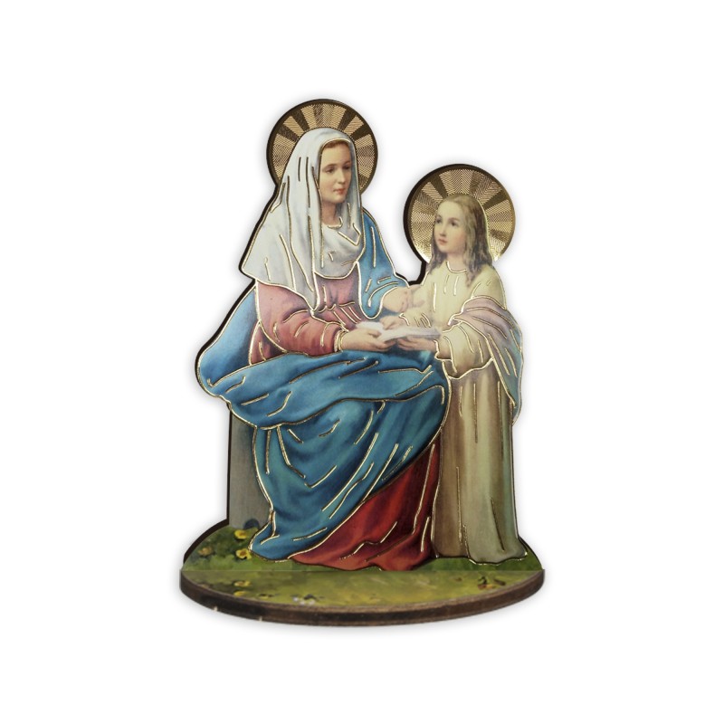 Statuetta bidimensionale di Sant'Anna con preghiera e biografia Statuetta bidimensionale di Sant'Anna con preghiera e biografia
