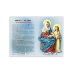 Statuetta bidimensionale di Sant'Anna con preghiera e biografia