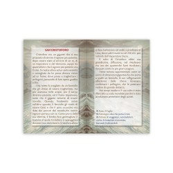 Statuetta bidimensionale di San Cristoforo con preghiera e biografia