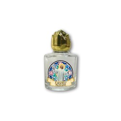 Bottiglietta da 10 ml in vetro con tappo dorato per Acqua Santa Gesù Risorto