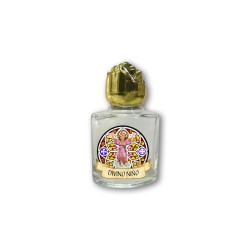 Bottiglietta da 10 ml in vetro con tappo dorato per Acqua Santa Divino Niño