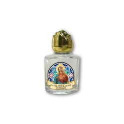 Bottiglietta da 10 ml in vetro con tappo dorato per Acqua Santa Cuore Immacolato di Maria