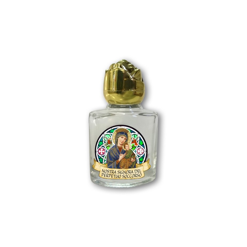 Bottiglietta da 10 ml in vetro con tappo dorato per Acqua Santa Perpetuo Soccorso Bottiglietta da 10 ml in vetro con tappo dorato per Acqua Santa Perpetuo Soccorso