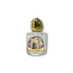 Bottiglietta da 10 ml in vetro con tappo dorato per Acqua Santa San Gabriele