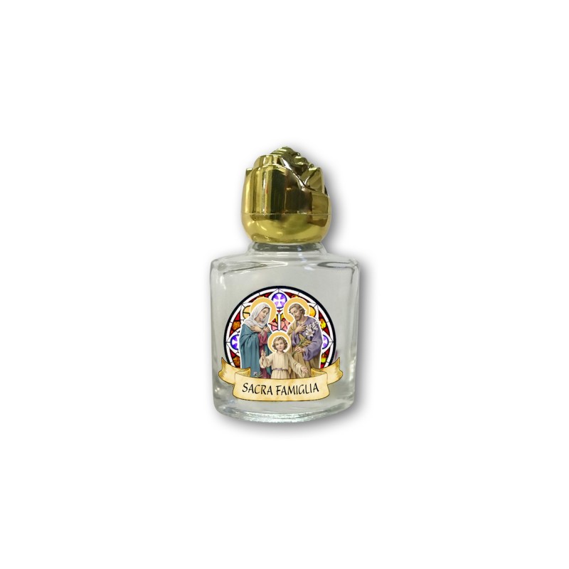 Bottiglietta da 10 ml in vetro con tappo dorato per Acqua Santa Sacra Famiglia Bottiglietta da 10 ml in vetro con tappo dorato per Acqua Santa Sacra Famiglia