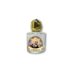 Bottiglietta da 10 ml in vetro con tappo dorato per Acqua Santa Padre Pio