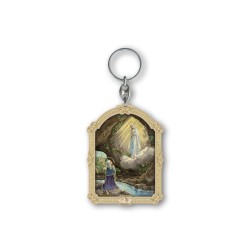 Portachiavi in legno della Madonna di Lourdes