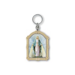 Portachiavi in legno della Madonna Miracolosa