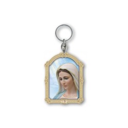 Portachiavi in legno della Madonna di Medjugorje
