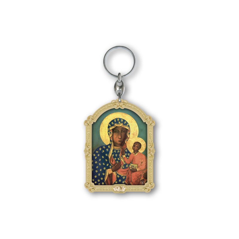 Portachiavi in legno della Madonna di Czestochowa