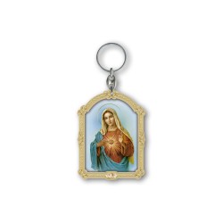 Portachiavi in legno del Cuore Immacolato di Maria