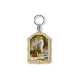 Portachiavi in legno della Madonna di Lourdes