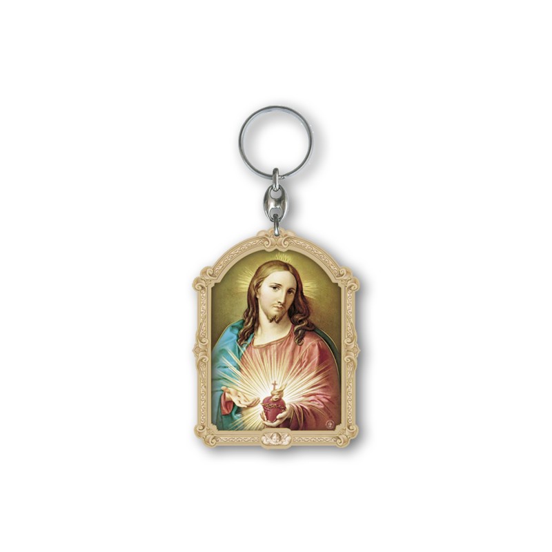 Portachiavi in legno del Sacro Cuore di Gesù Portachiavi in legno del Sacro Cuore di Gesù