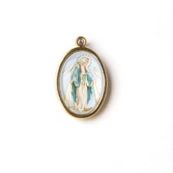 Medaglia ovale dorata della Madonna Miracolosa