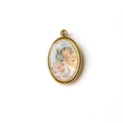 Medaglia ovale dorata dell'Angelo con lanterna