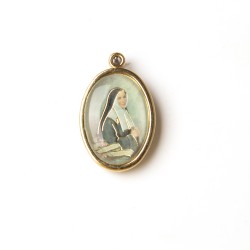 Medaglia ovale dorata di Bernadette