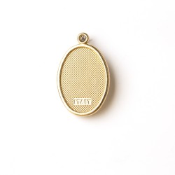 Medaglia ovale dorata della Madonna di Fatima