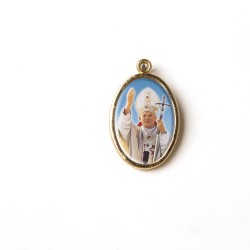Medaglia ovale dorata di Papa Giovanni Paolo II