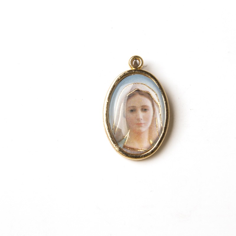 Medaglia ovale dorata della Madonna di Medjugorje Medaglia ovale dorata della Madonna di Medjugorje