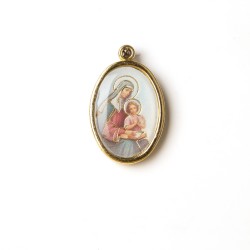 Medaglia ovale dorata di Sant'Anna