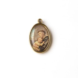Medaglia ovale dorata di Sant'Antonio