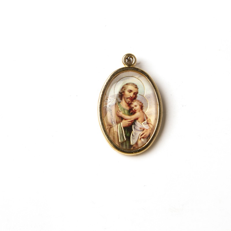 Medaglia ovale dorata di San Giuseppe Medaglia ovale dorata di San Giuseppe