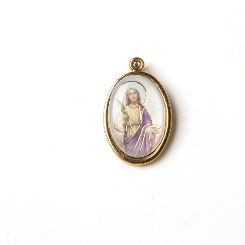Medaglia ovale dorata di Santa Lucia Medaglia ovale dorata di Santa Lucia