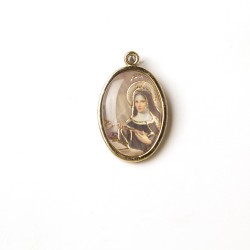 Medaglia ovale dorata di Santa Rita